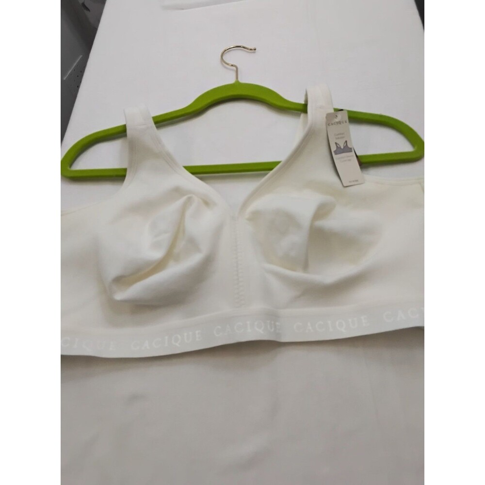 Cacique Lightly Lined Full Coverage Bra Size 44DDD Wired Cream Color